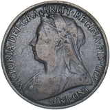 1895 Penny (2mm, Low Tide) - Victoria British Bronze Coin