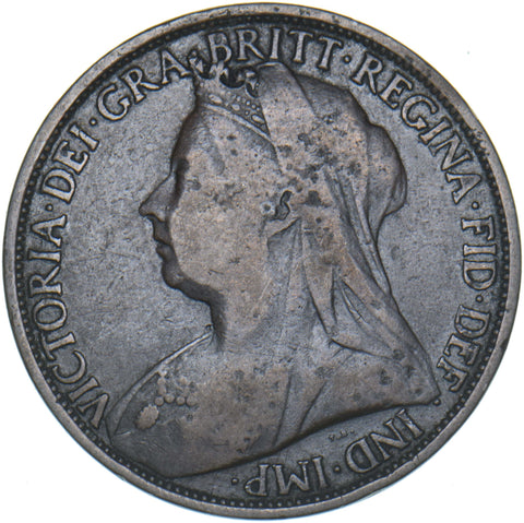 1895 Penny (2mm, Low Tide) - Victoria British Bronze Coin