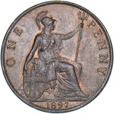 1897 Penny - Victoria British Bronze Coin - Superb