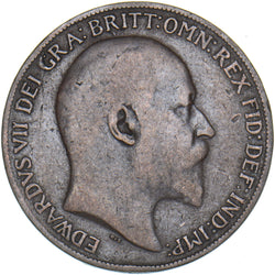 1909 Penny (Rare F169) - Edward VII British Bronze Coin