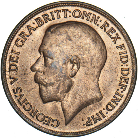 1919 Penny - George V British Bronze Coin - Superb