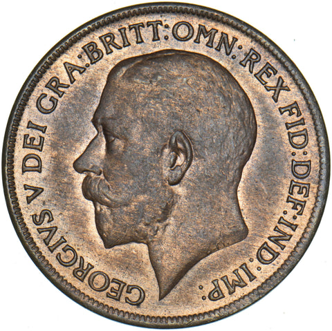 1921 Penny - George V British Bronze Coin - Superb