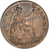 1921 Penny - George V British Bronze Coin - Superb