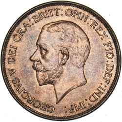 1928 Penny - George V British Bronze Coin - Superb