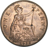 1928 Penny - George V British Bronze Coin - Superb