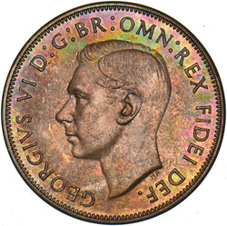 1950 Proof Penny - George VI British Bronze Coin - Superb