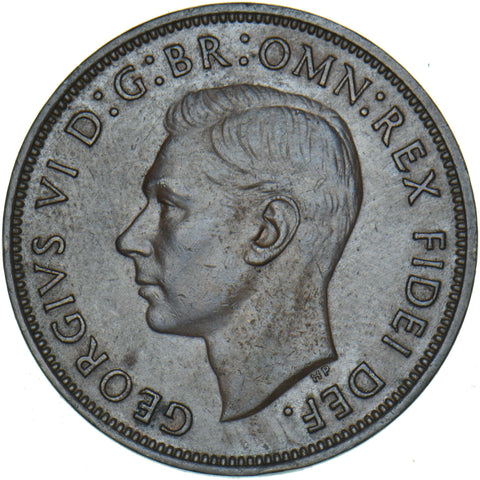 1950 Penny - George VI British Bronze Coin - Nice