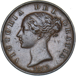 1853 Halfpenny - Victoria British Copper Coin - Nice