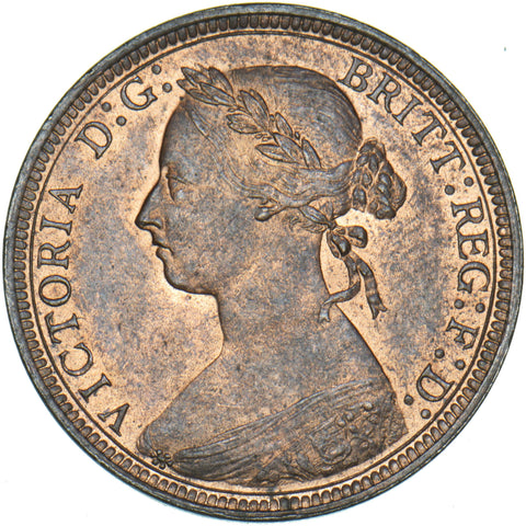1889 Halfpenny - Victoria British Bronze Coin - Superb