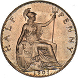 1901 Halfpenny - Victoria British Bronze Coin - Superb