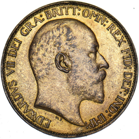 1902 Halfpenny (Low tide Gilded) - Edward VII British Bronze Coin