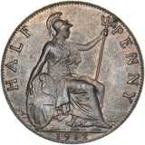 1912 Halfpenny - George V British Bronze Coin - Superb