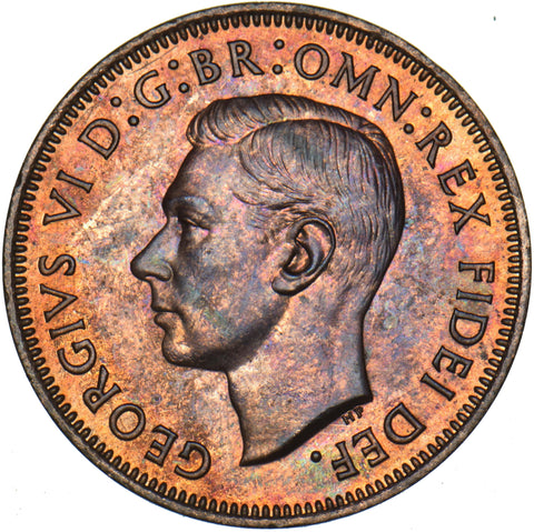 1951 Proof Halfpenny - George VI British Bronze Coin - Superb
