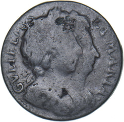 1694 Farthing - William & Mary British Copper Coin