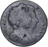 1694 Farthing - William & Mary British Copper Coin
