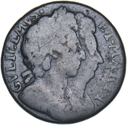 1694 Farthing - William & Mary British Copper Coin