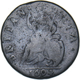 1694 Farthing - William & Mary British Copper Coin