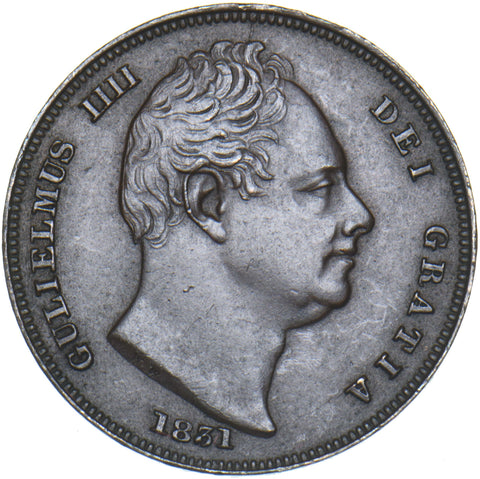 1831 Farthing - William IV British Copper Coin - Very Nice