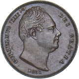 1831 Farthing - William IV British Copper Coin - Very Nice