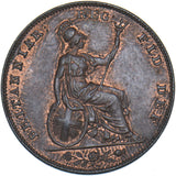 1839 Farthing (2 Pronged Trident) - Victoria British Copper Coin - Very Nice