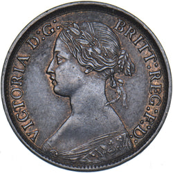1863 Farthing - Victoria British Bronze Coin - Very Nice