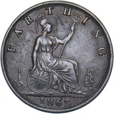1863 Farthing - Victoria British Bronze Coin - Very Nice