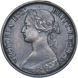 1863 Farthing - Victoria British Bronze Coin - Nice