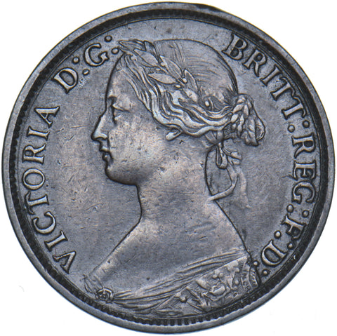 1863 Farthing - Victoria British Bronze Coin - Nice