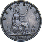 1863 Farthing - Victoria British Bronze Coin - Nice