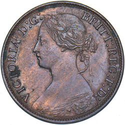 1866 Farthing - Victoria British Bronze Coin - Very Nice