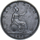 1873 Farthing - Victoria British Bronze Coin - Very Nice