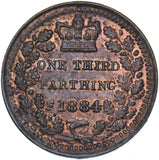 1884 Third Farthing - Victoria British Bronze Coin - Superb