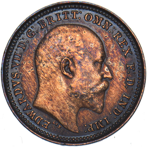 1902 Third Farthing - Edward VII British Bronze Coin