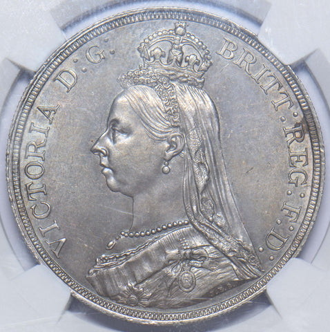 1887 Crown (NGC MS 63) - Victoria British Silver Coin - Superb