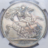 1887 Crown (NGC MS 63) - Victoria British Silver Coin - Superb