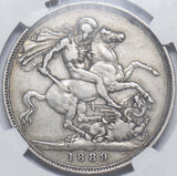 1889 Crown (NGC VF 30) - Victoria British Silver Coin