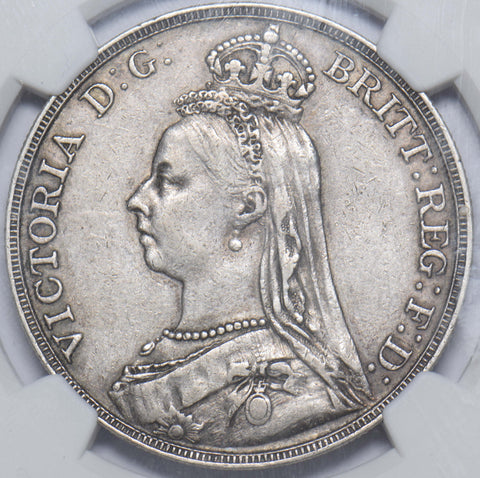 1891 Crown (NGC XF 40) - Victoria British Silver Coin - Nice