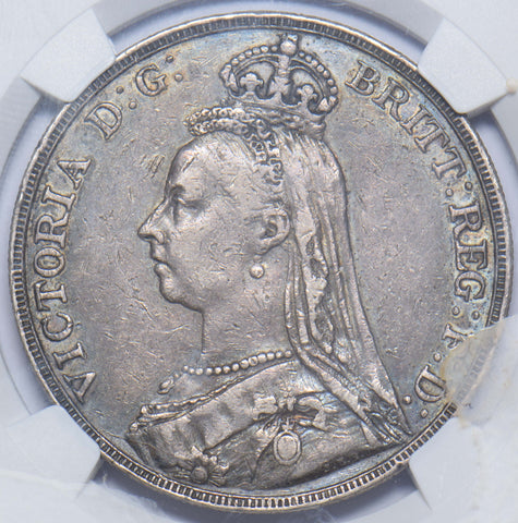 1890 Crown (NGC VF 35) - Victoria British Silver Coin