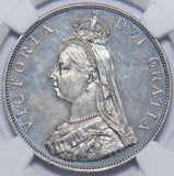 1887 Double Florin (NGC MS 63) - Victoria British Silver Coin - Superb