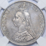 1887 Double Florin (NGC MS 61) - Victoria British Silver Coin - Superb