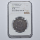 1715 Halfcrown (NGC AU 53) - George I British Silver Coin - Very Nice