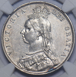 1887 Halfcrown (NGC AU 55) - Victoria British Silver Coin - Very Nice