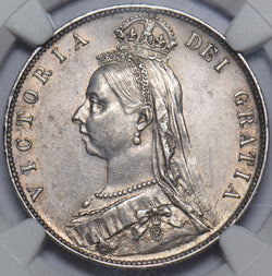 1891 Halfcrown (NGC AU 55) - Victoria British Silver Coin - Very Nice