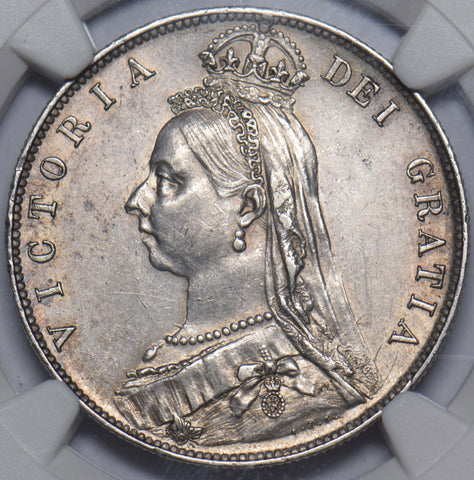 1891 Halfcrown (NGC AU 55) - Victoria British Silver Coin - Very Nice