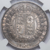 1891 Halfcrown (NGC AU 55) - Victoria British Silver Coin - Very Nice