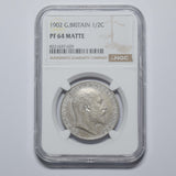 1902 Matt Proof Halfcrown (NGC PF 64) - Edward VII British Silver Coin - Superb