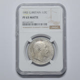 1902 Matt Proof Halfcrown (NGC PF 63) - Edward VII British Silver Coin - Superb