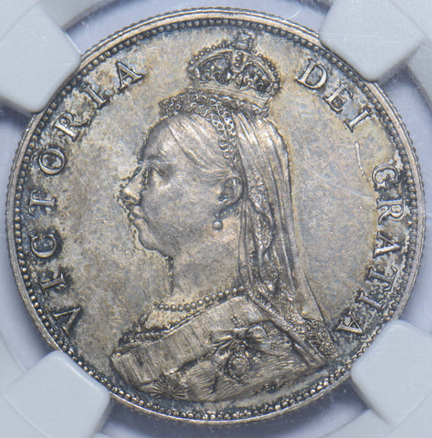 1887 Florin (NGC MS 62) - Victoria British Silver Coin - Superb