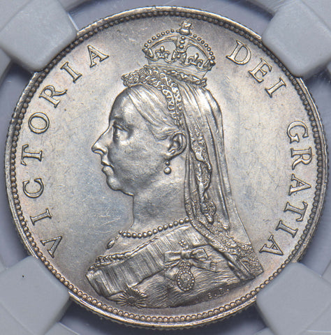 1887 Florin (NGC MS 62) - Victoria British Silver Coin - Superb