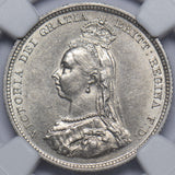 1887 Shilling (NGC MS 61) - Victoria British Silver Coin - Superb